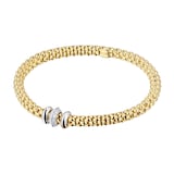 FOPE 18ct Yellow Gold Solo Flex'It 0.17ct Diamond Bracelet