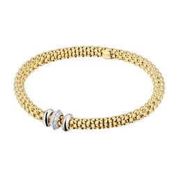 37250357 - 18ct Yellow Gold Solo Flex'It 0.17ct Diamond Bracelet