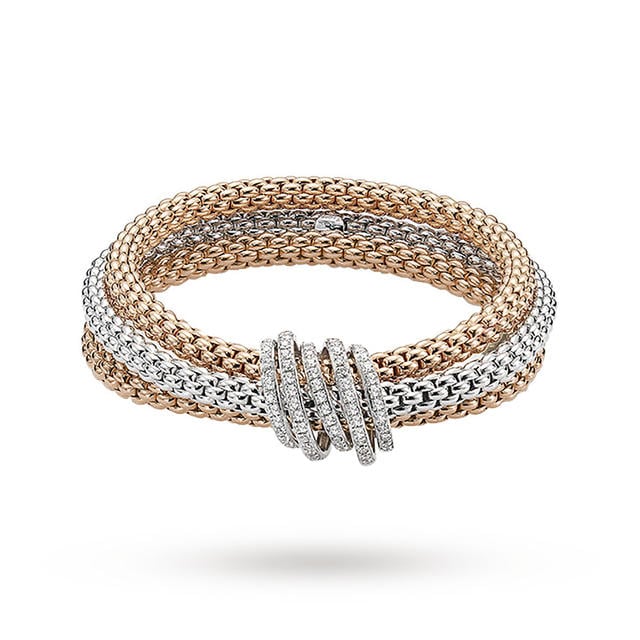 FOPE 18ct Three Colour Solo Mialuce Flex'It 1.20ct Diamond Bracelet