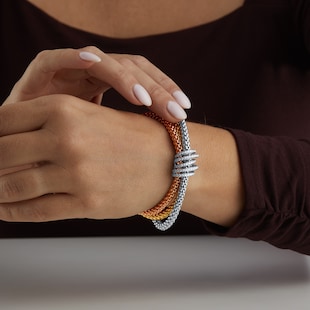 FOPE 18ct Three Colour Solo Mialuce Flex'It 1.20ct Diamond Bracelet