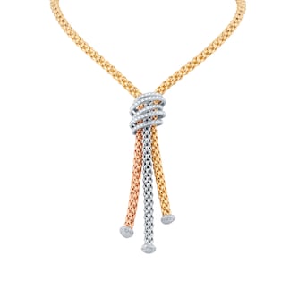 FOPE 18ct Three Colour Solo Mialuce 0.43ct Diamond Tassel Necklace FOPE 18ct Three Colour Solo Mialuce 0.43ct Diamond Tassel Necklace