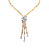 FOPE 18ct Three Colour Solo Mialuce 0.43ct Diamond Tassel Necklace