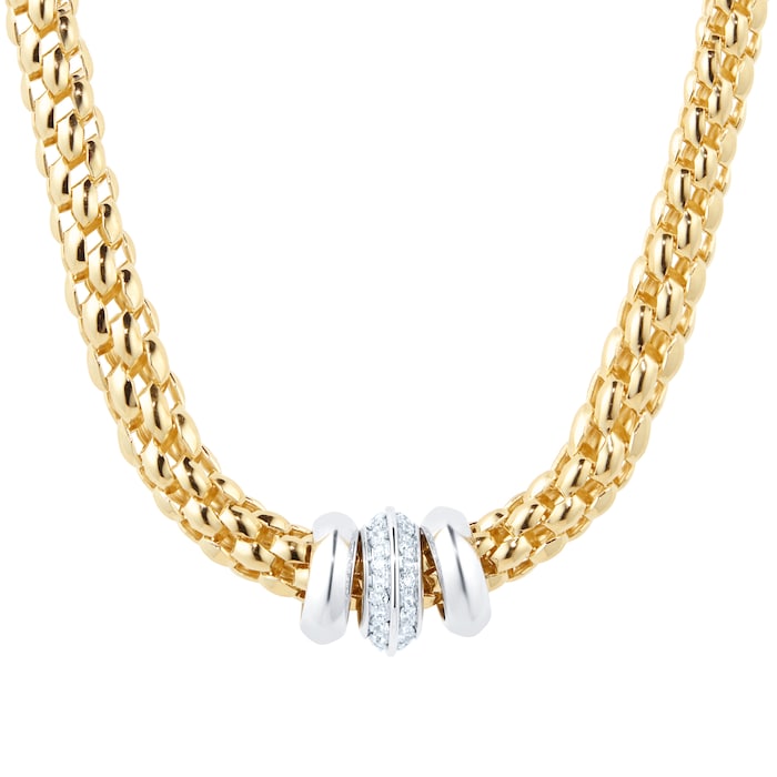 FOPE 18ct Yellow Gold Solo 0.17ct Diamond Necklace