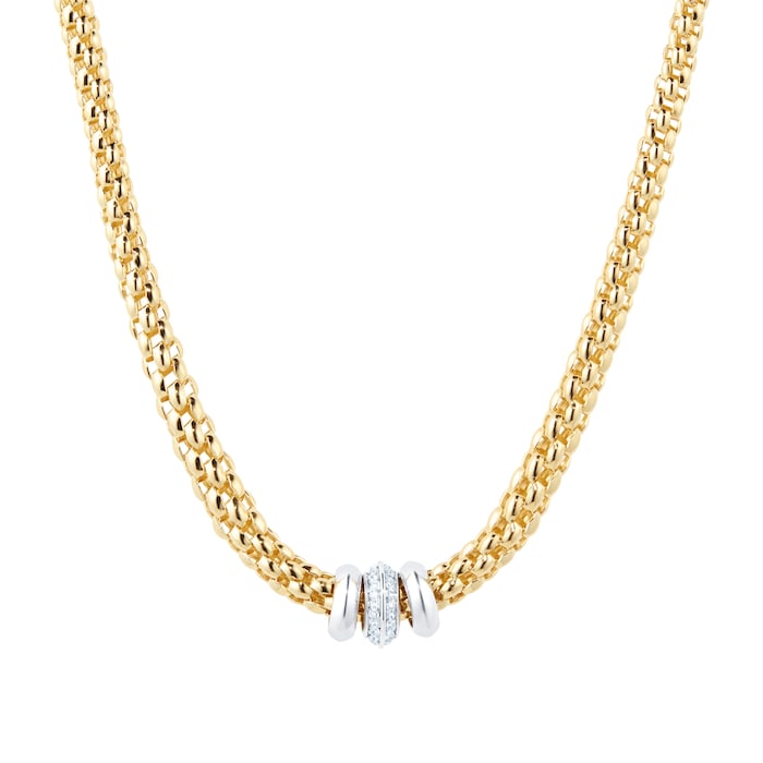 FOPE 18ct Yellow Gold Solo 0.17ct Diamond Necklace