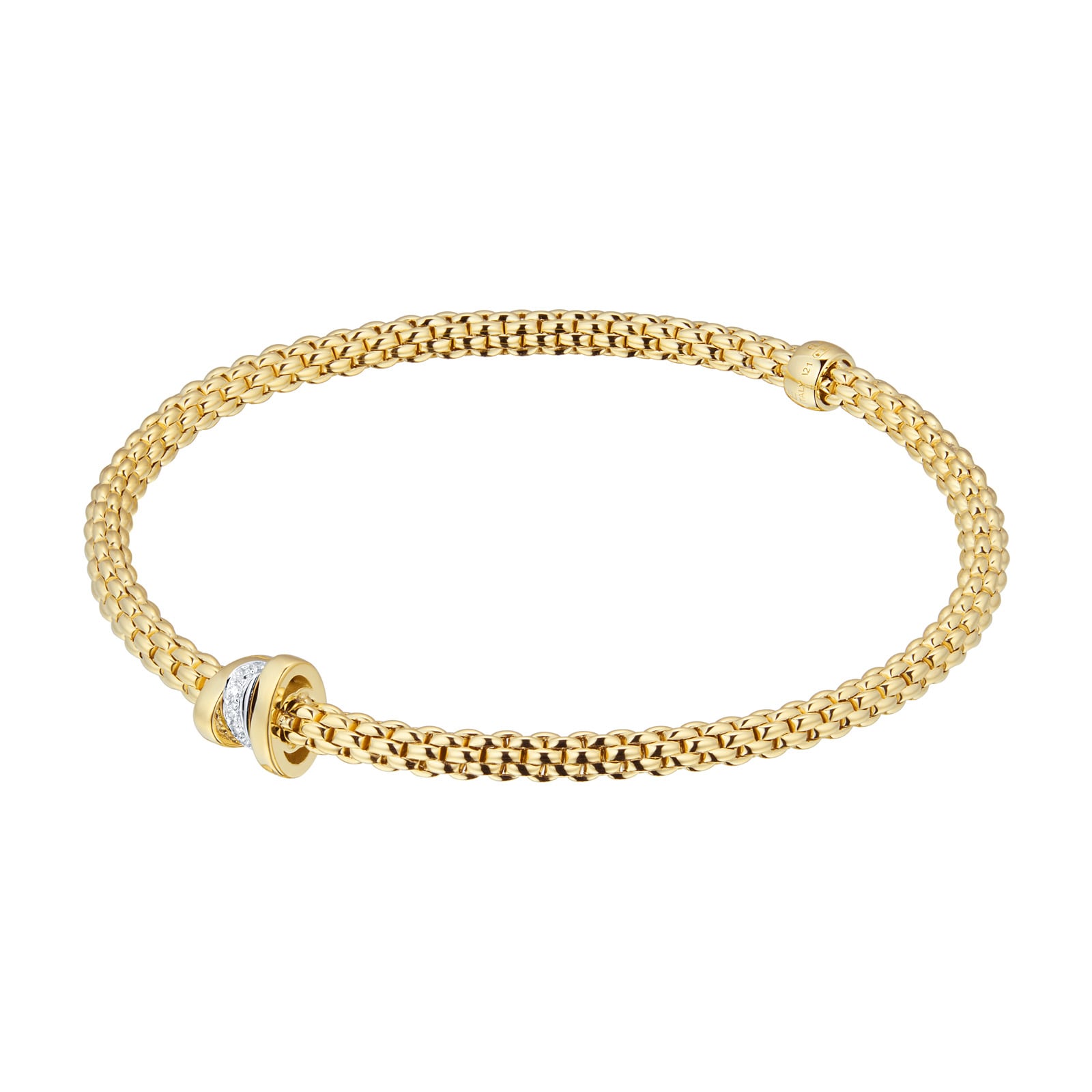 18ct Yellow Gold Flex'it Prima 0.10cttw Diamond Bracelet