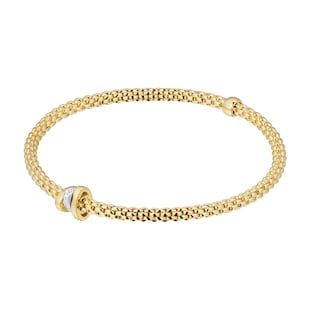 FOPE 18ct Yellow Gold Flex'it Prima 0.10cttw Diamond Bracelet