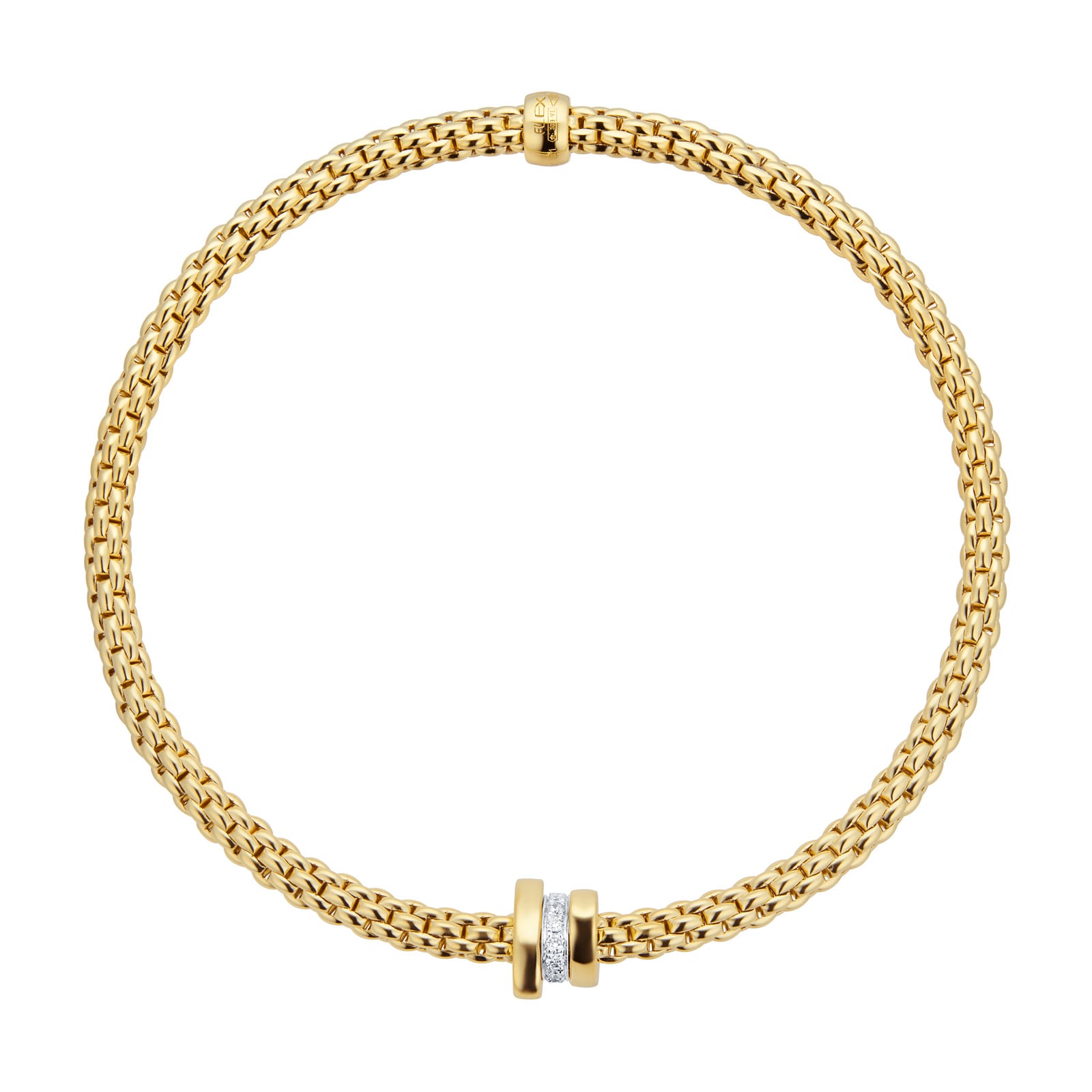 FOPE 18ct Yellow Gold Flex'it Prima 0.10cttw Diamond Bracelet FOPE 18ct Yellow Gold Flex'it Prima 0.10cttw Diamond Bracelet