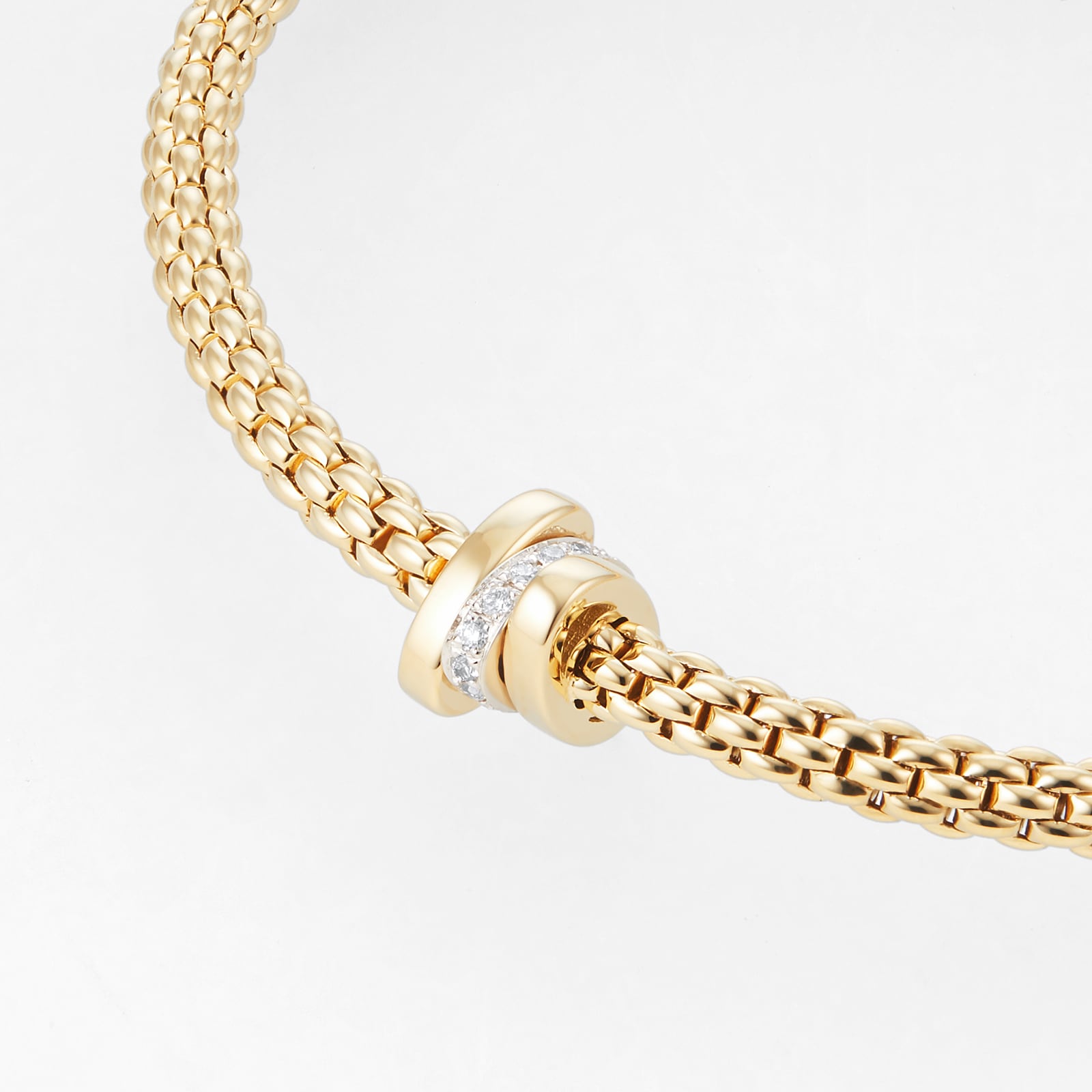 FOPE 18ct Yellow Gold Flex'it Prima 0.10cttw Diamond Bracelet FOPE 18ct Yellow Gold Flex'it Prima 0.10cttw Diamond Bracelet