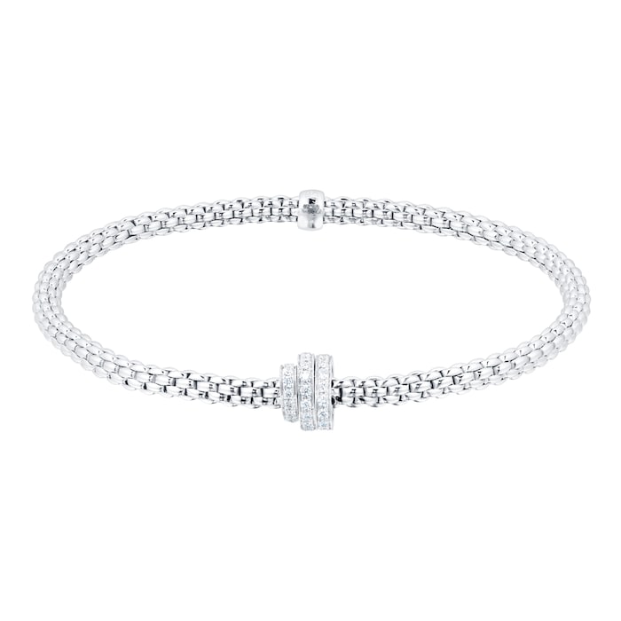 FOPE 18ct White Gold Pave Flex'it Prima 0.31cttw Diamond Bracelet