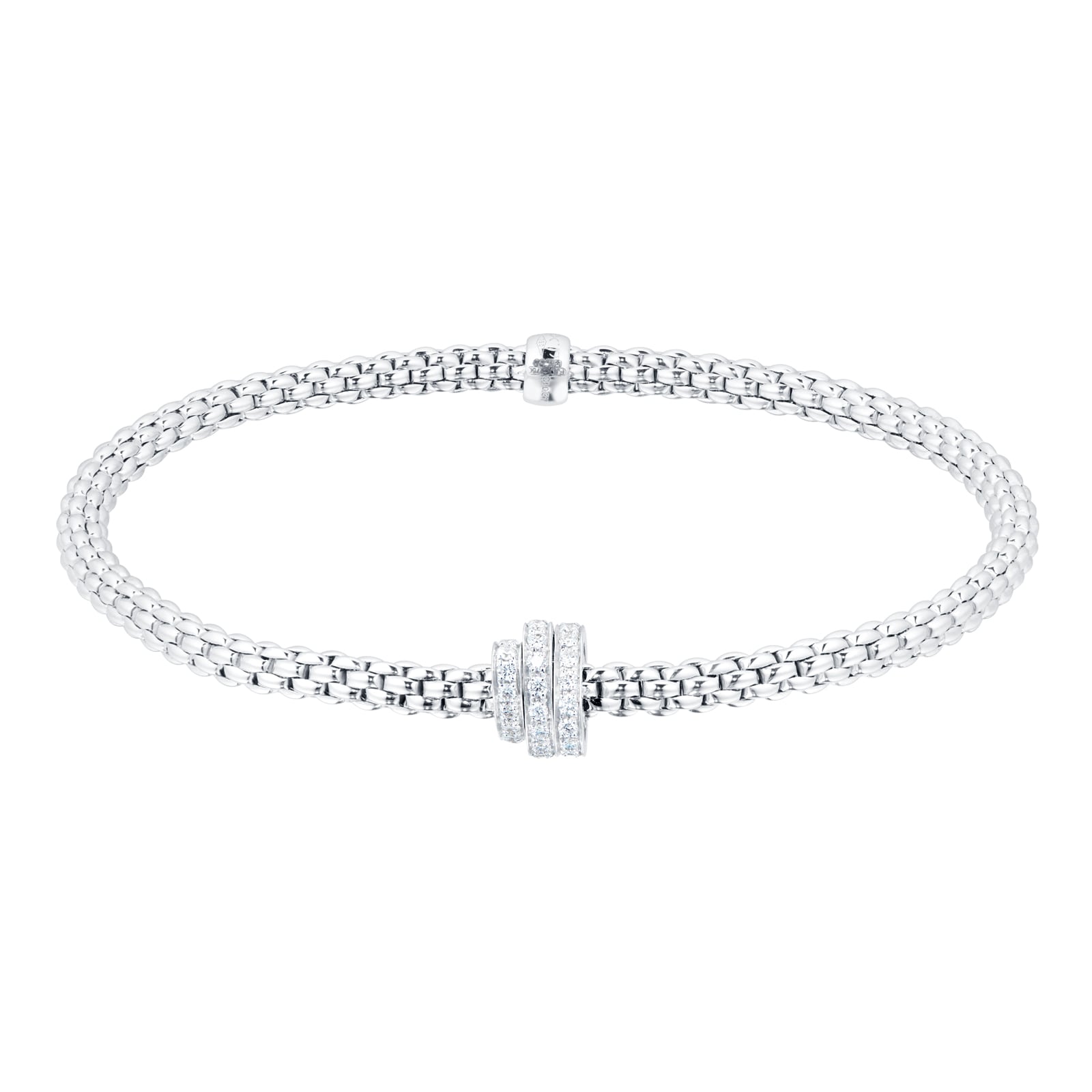 FOPE 18ct White Gold Pave Flex'it Prima 0.31cttw Diamond Bracelet