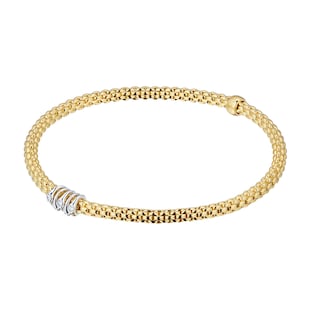 FOPE 18ct Yellow Gold Flex'it Prima 0.07cttw Diamond Bracelet