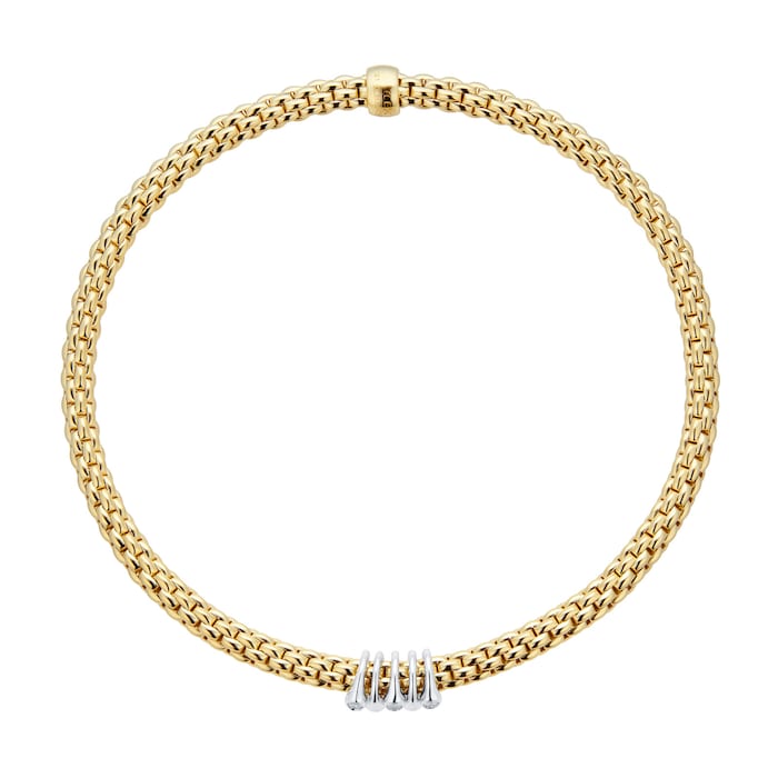 FOPE 18ct Yellow Gold Flex'it Prima 0.07cttw Diamond Bracelet