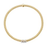 FOPE 18ct Yellow Gold Flex'it Prima 0.07cttw Diamond Bracelet