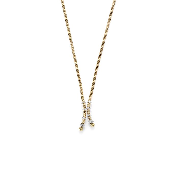 FOPE 18ct Yellow Gold Flex'it Prima Eyes Tassel Necklace