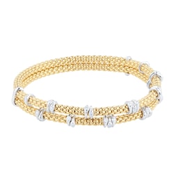 37250447 - 18ct Yellow Gold Flex'it Prima Eyes Double 0.37cttw Diamond Bracelet