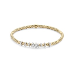 37250449 - 18ct Yellow Gold Flex'it Prima Eyes 0.15cttw Diamond Bracelet