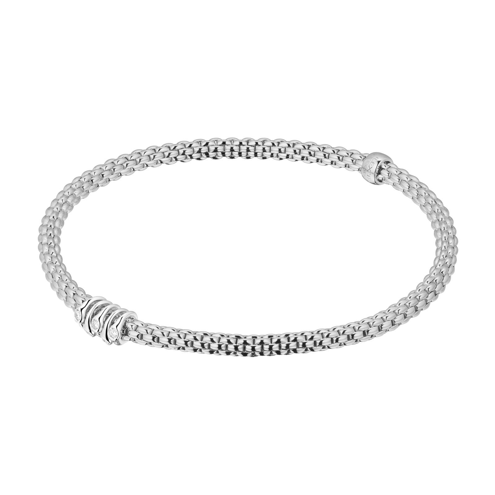 18ct White Gold Flex'it Prima 0.07cttw Diamond Bracelet