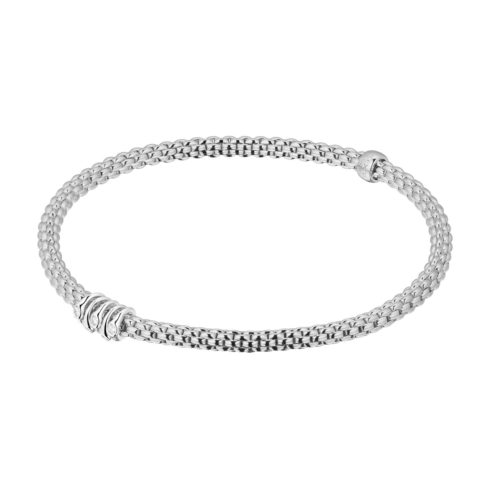 FOPE 18ct White Gold Flex'it Prima 0.07cttw Diamond Bracelet FOPE 18ct White Gold Flex'it Prima 0.07cttw Diamond Bracelet