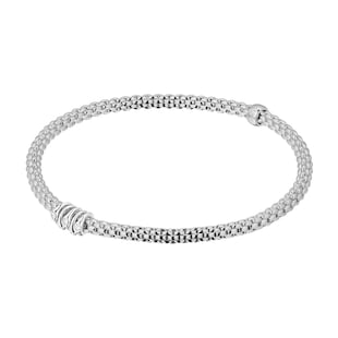 FOPE 18ct White Gold Flex'it Prima 0.07cttw Diamond Bracelet