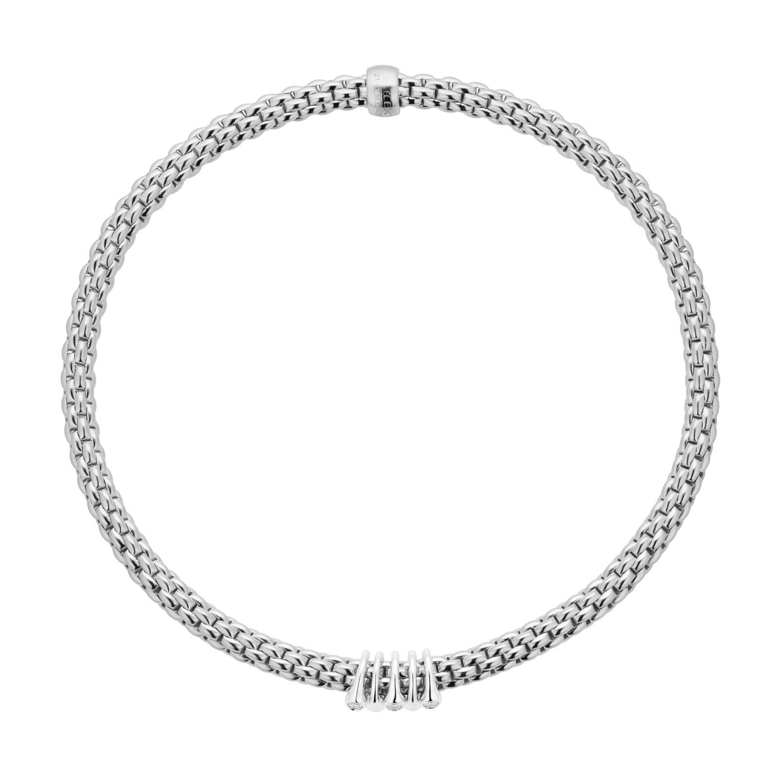 FOPE 18ct White Gold Flex'it Prima 0.07cttw Diamond Bracelet FOPE 18ct White Gold Flex'it Prima 0.07cttw Diamond Bracelet