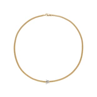 FOPE 18ct Yellow Gold Flex'it Prima 0.10cttw Diamond Necklace