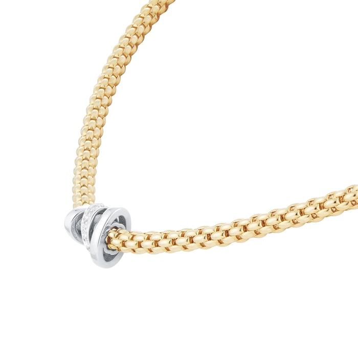 FOPE 18ct Yellow Gold Flex'it Prima 0.10cttw Diamond Necklace