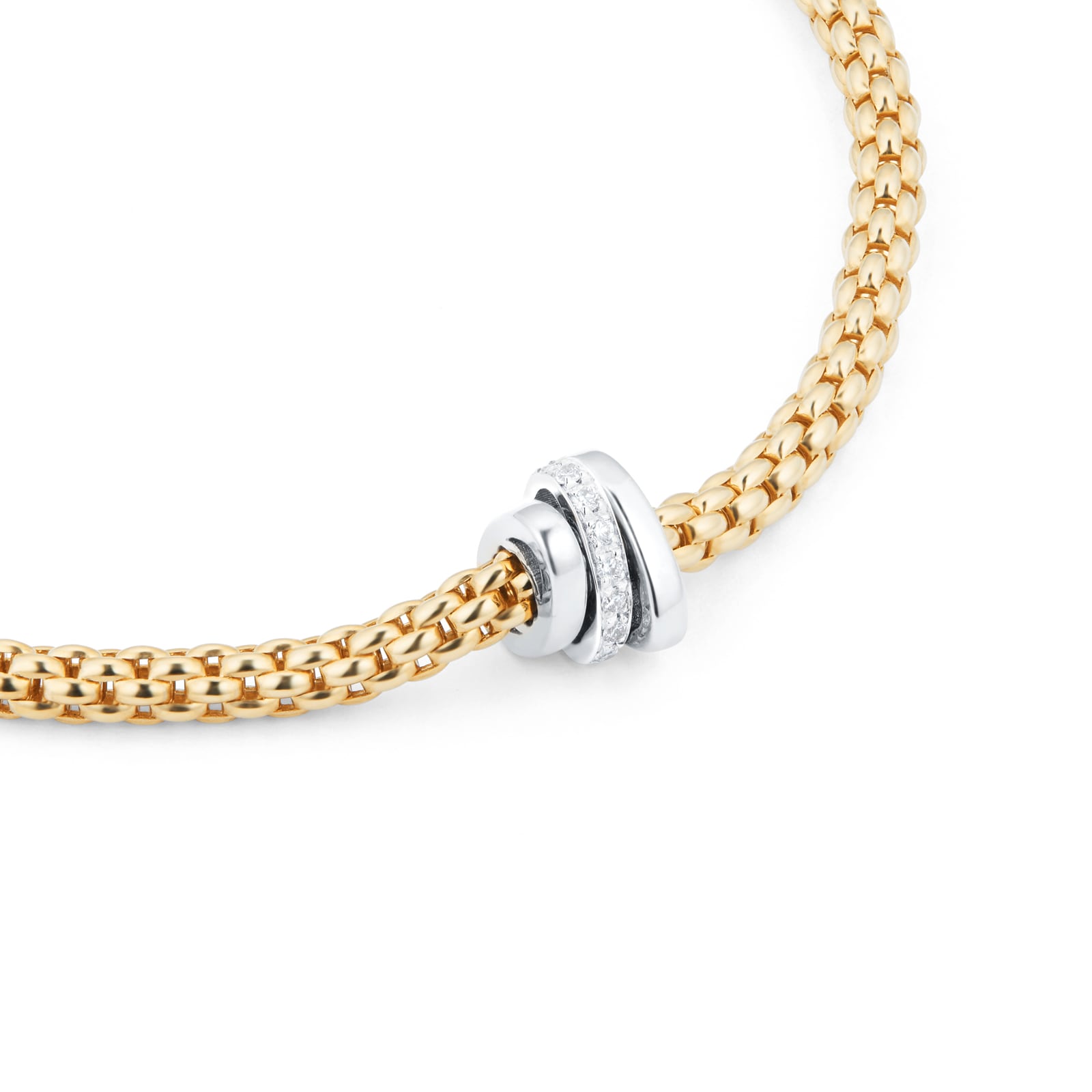 FOPE 18ct Yellow Gold Flex'it Prima 0.10cttw Diamond Necklace FOPE 18ct Yellow Gold Flex'it Prima 0.10cttw Diamond Necklace
