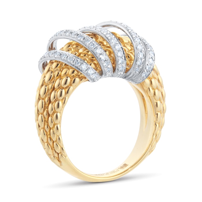 Fope 18ct Yellow & White Gold Flex'it Solo Ring - Ring Size N