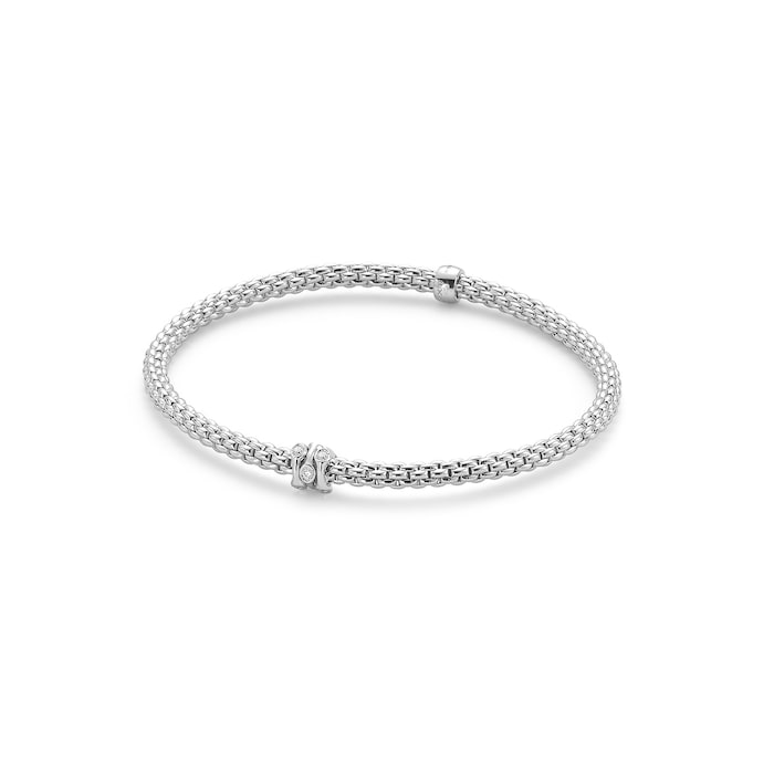 FOPE Flex'it White Gold Diamond Prima Bracelet- Size Medium