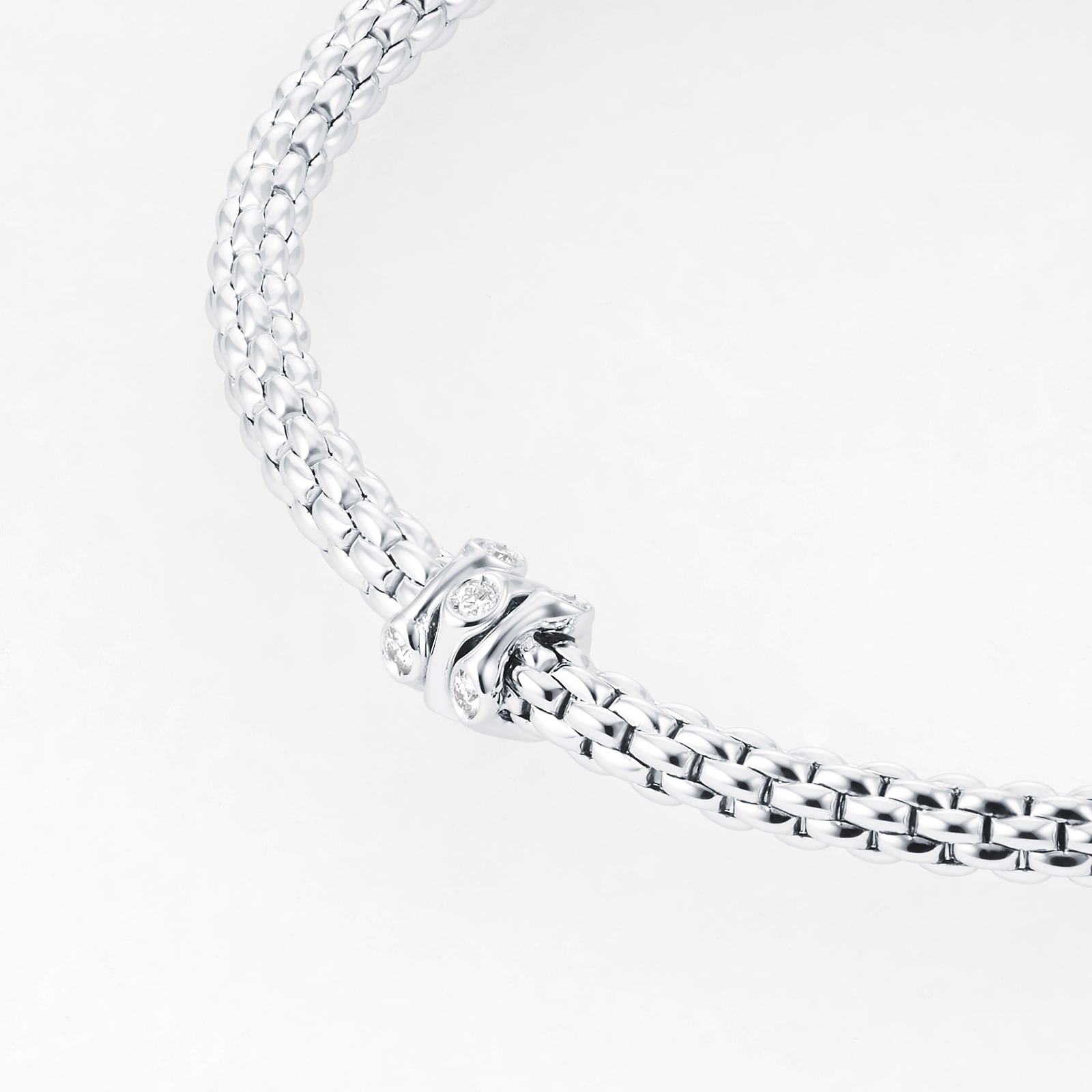 FOPE Flex'it White Gold Diamond Prima Bracelet- Size Medium