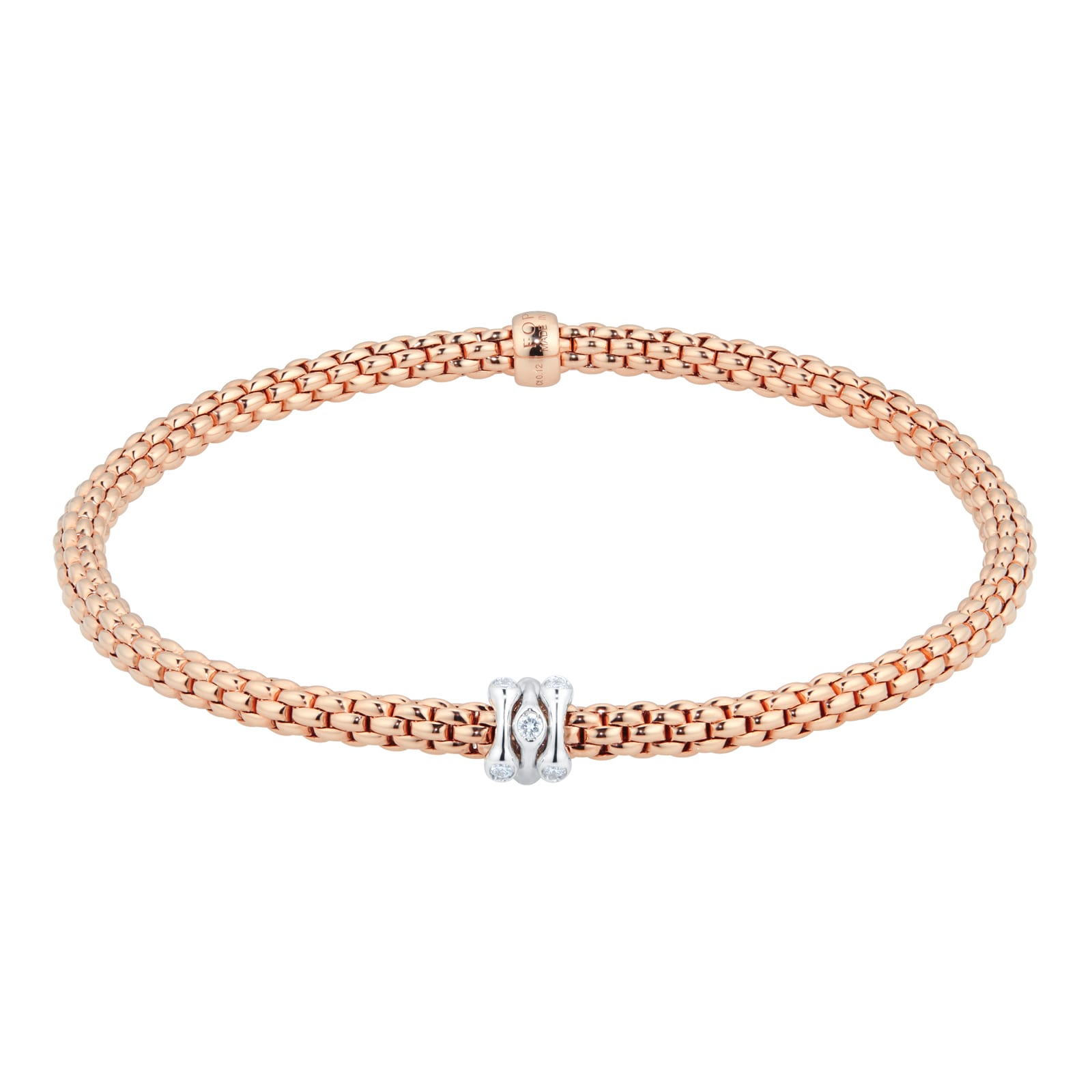 FOPE Flex'it Rose Gold Diamond Prima Bracelet- Size Medium