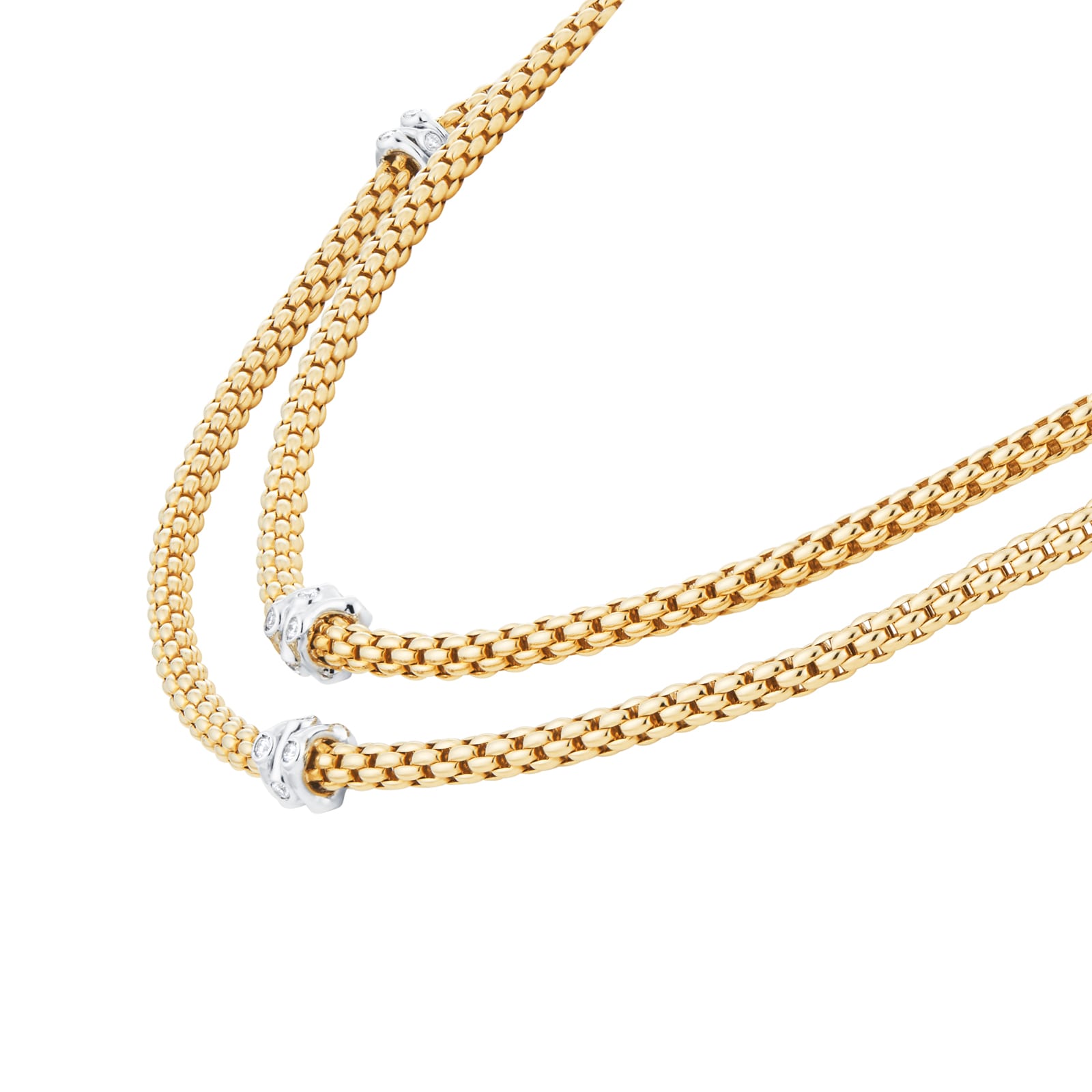FOPE Flex'it Prima Yellow Gold Diamond Long Necklace FOPE Flex'it Prima Yellow Gold Diamond Long Necklace