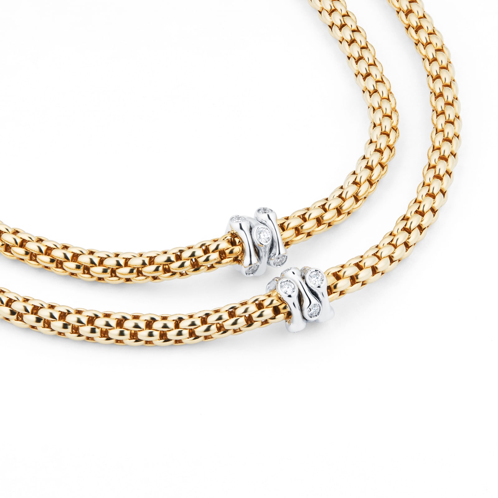 FOPE Flex'it Prima Yellow Gold Diamond Long Necklace FOPE Flex'it Prima Yellow Gold Diamond Long Necklace