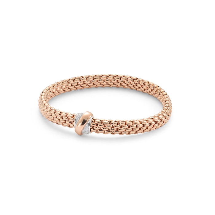 FOPE Flex'it Vendome Rose Gold Diamond Bracelet - Size Medium