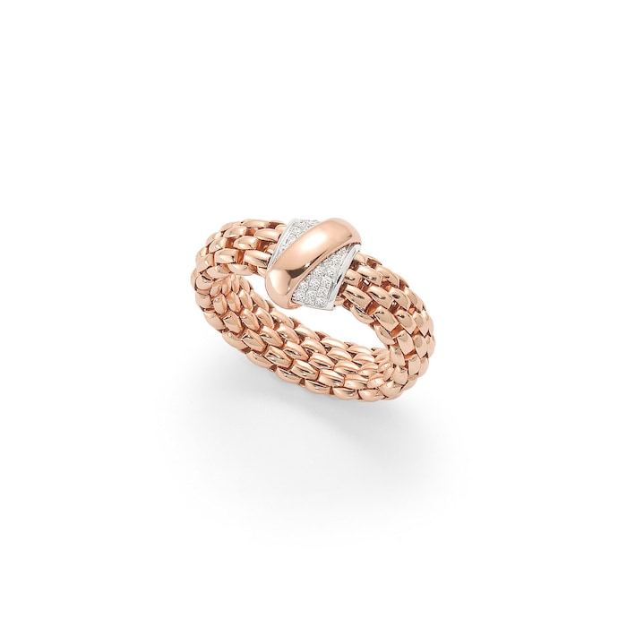 FOPE Flex'it Vendome Rose Gold Diamond Ring - Size Medium