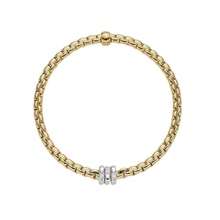FOPE 18ct Yellow Gold Eka Tiny 0.16cttw Diamond Bracelet