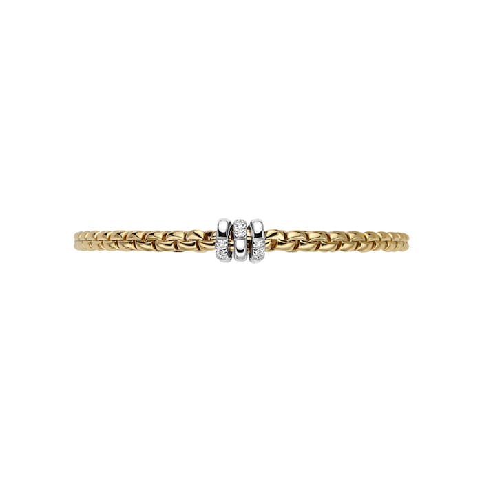 FOPE 18ct Yellow Gold Eka Tiny 0.16cttw Diamond Bracelet