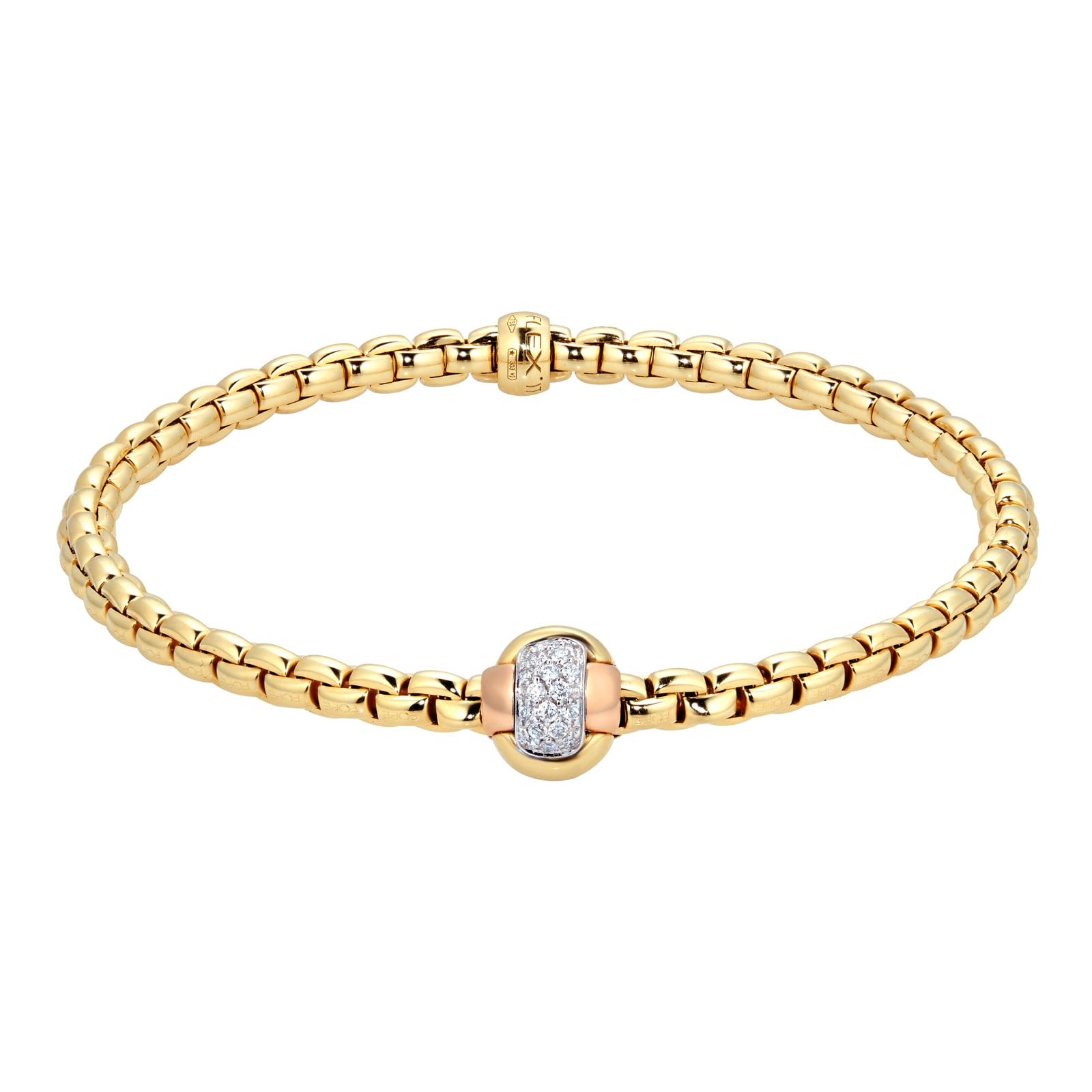 FOPE 18ct Yellow Gold Eka Tiny Diamond Bracelet FOPE 18ct Yellow Gold Eka Tiny Diamond Bracelet