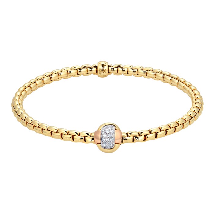 FOPE 18ct Yellow Gold Eka Tiny Diamond Bracelet