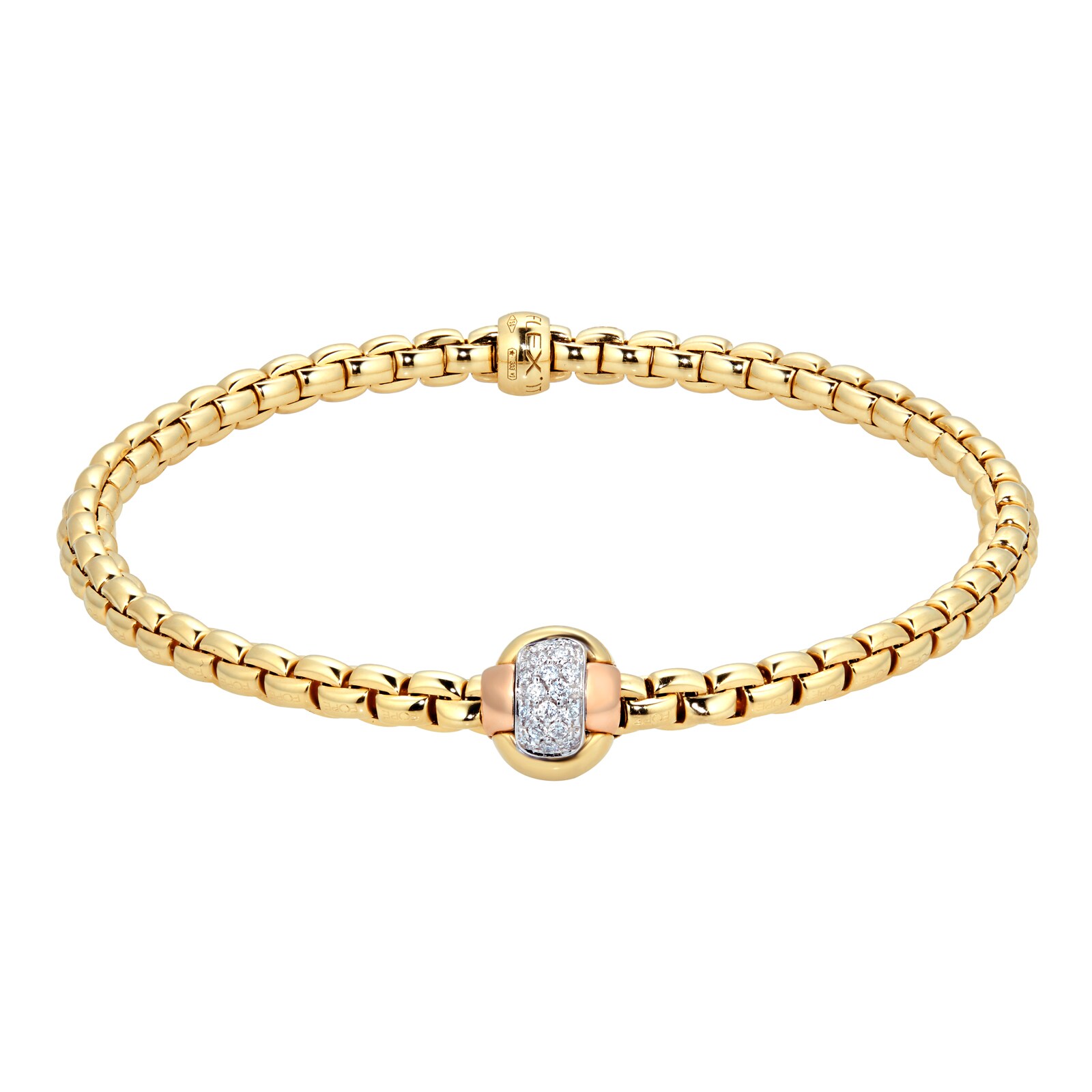 FOPE 18ct Yellow Gold Eka Tiny Diamond Bracelet