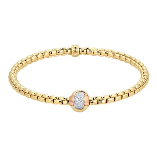 FOPE 18ct Yellow Gold Eka Tiny Diamond Bracelet