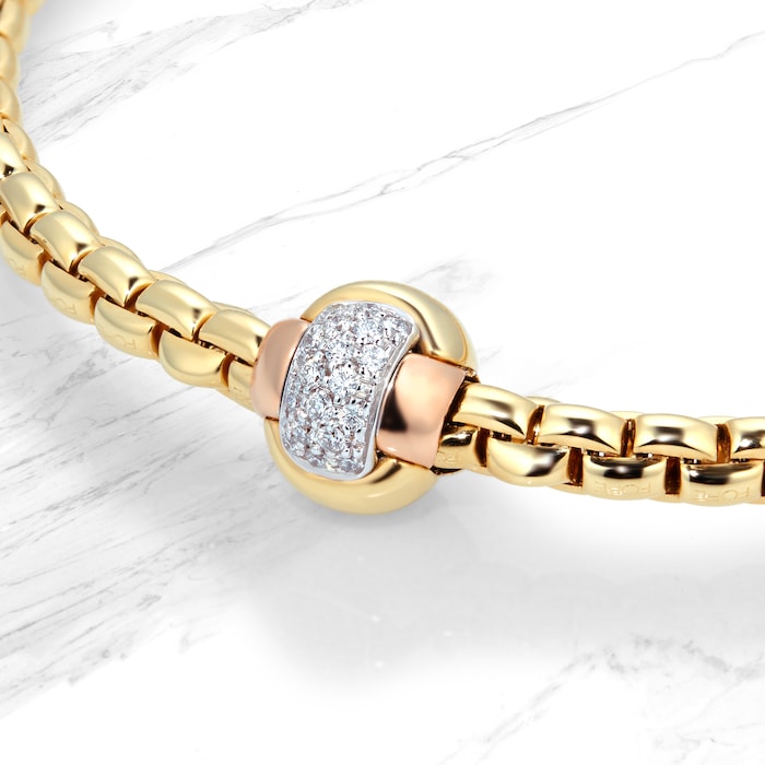 FOPE 18ct Yellow Gold Eka Tiny Diamond Bracelet