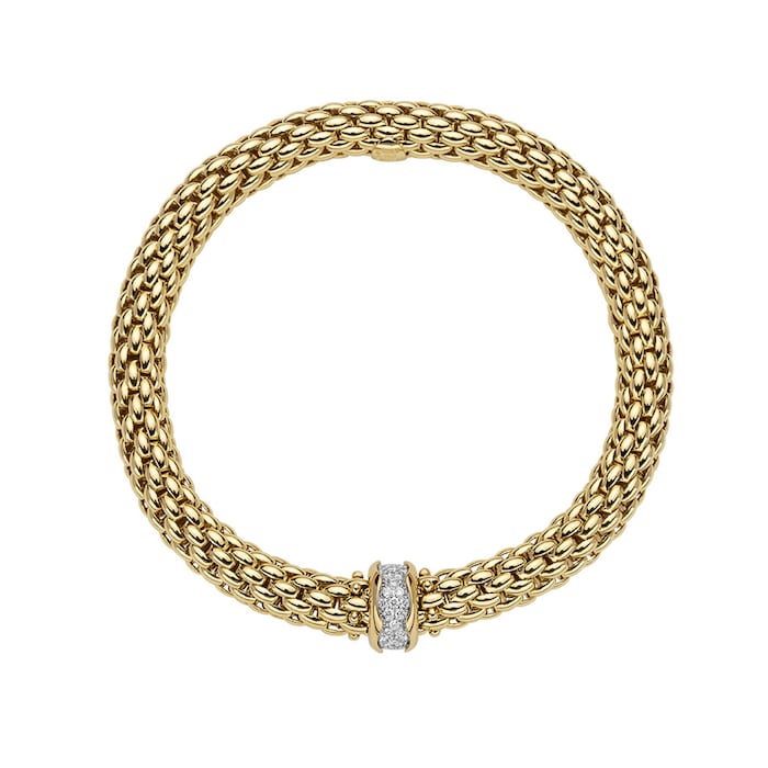 FOPE 18ct Yellow Gold Love Nest Flex'it 0.33ct Diamond Bracelet