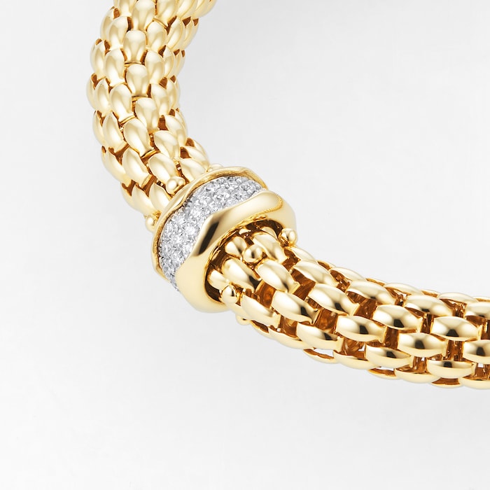 FOPE 18ct Yellow Gold Love Nest Flex'it 0.33ct Diamond Bracelet