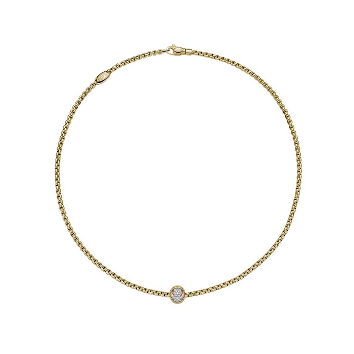 FOPE 18ct Yellow Gold Eka Tiny Diamond Necklace