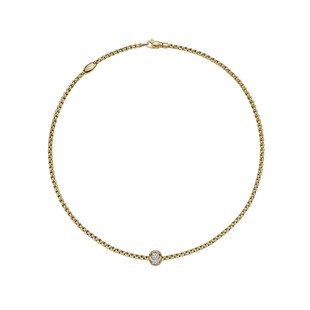 FOPE 18ct Yellow Gold Eka Tiny Diamond Necklace