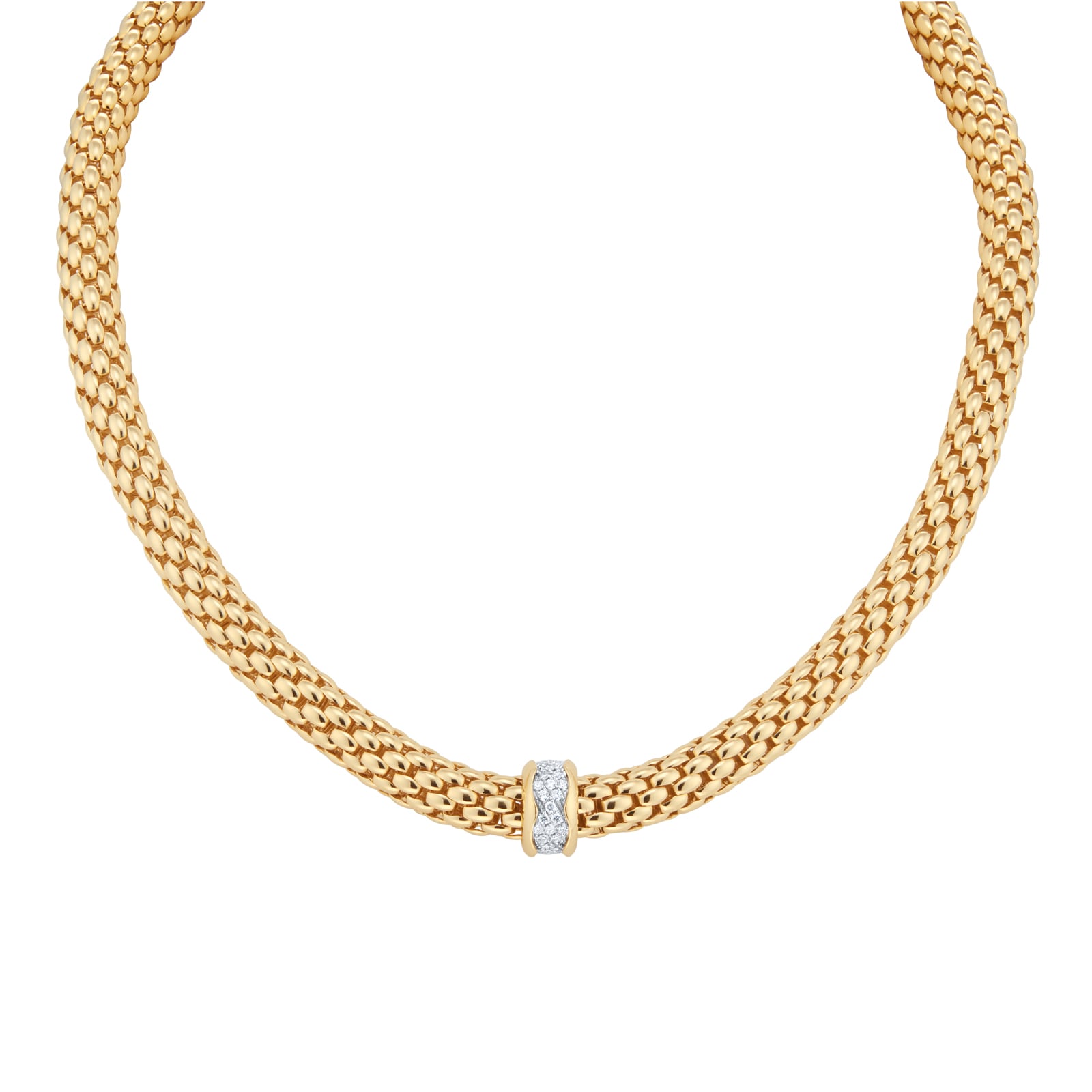 FOPE 18ct Yellow Gold Love Nest Flex'it 0.33ct Diamond Necklace FOPE 18ct Yellow Gold Love Nest Flex'it 0.33ct Diamond Necklace