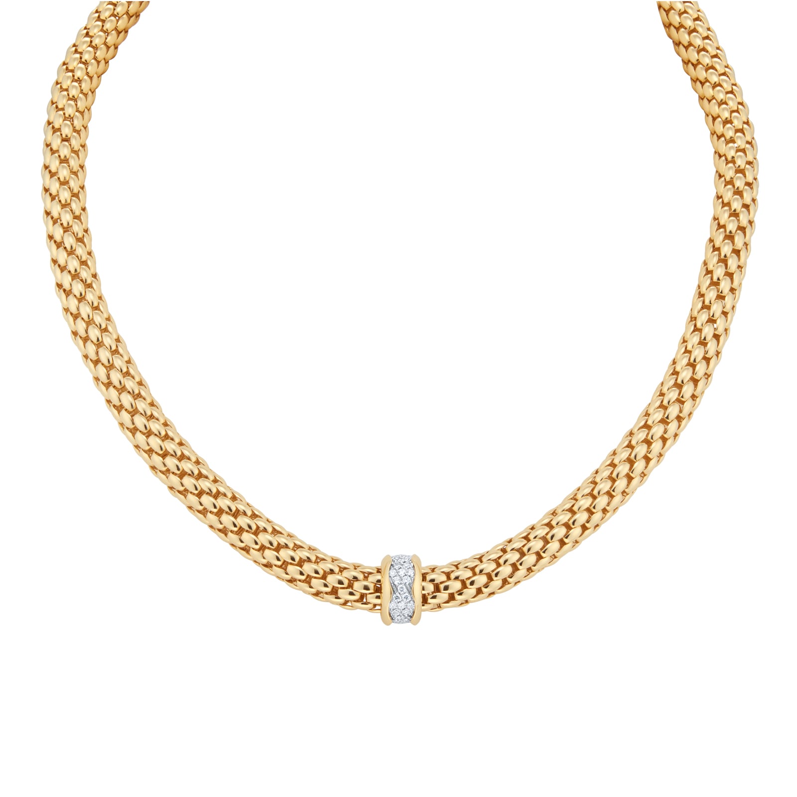 FOPE 18ct Yellow Gold Love Nest Flex'it 0.33ct Diamond Necklace