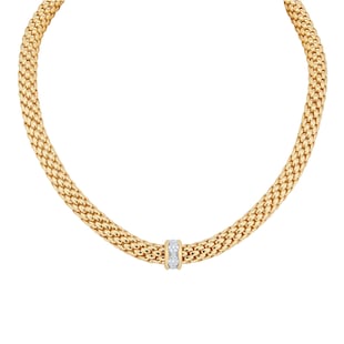 FOPE 18ct Yellow Gold Love Nest Flex'it 0.33ct Diamond Necklace