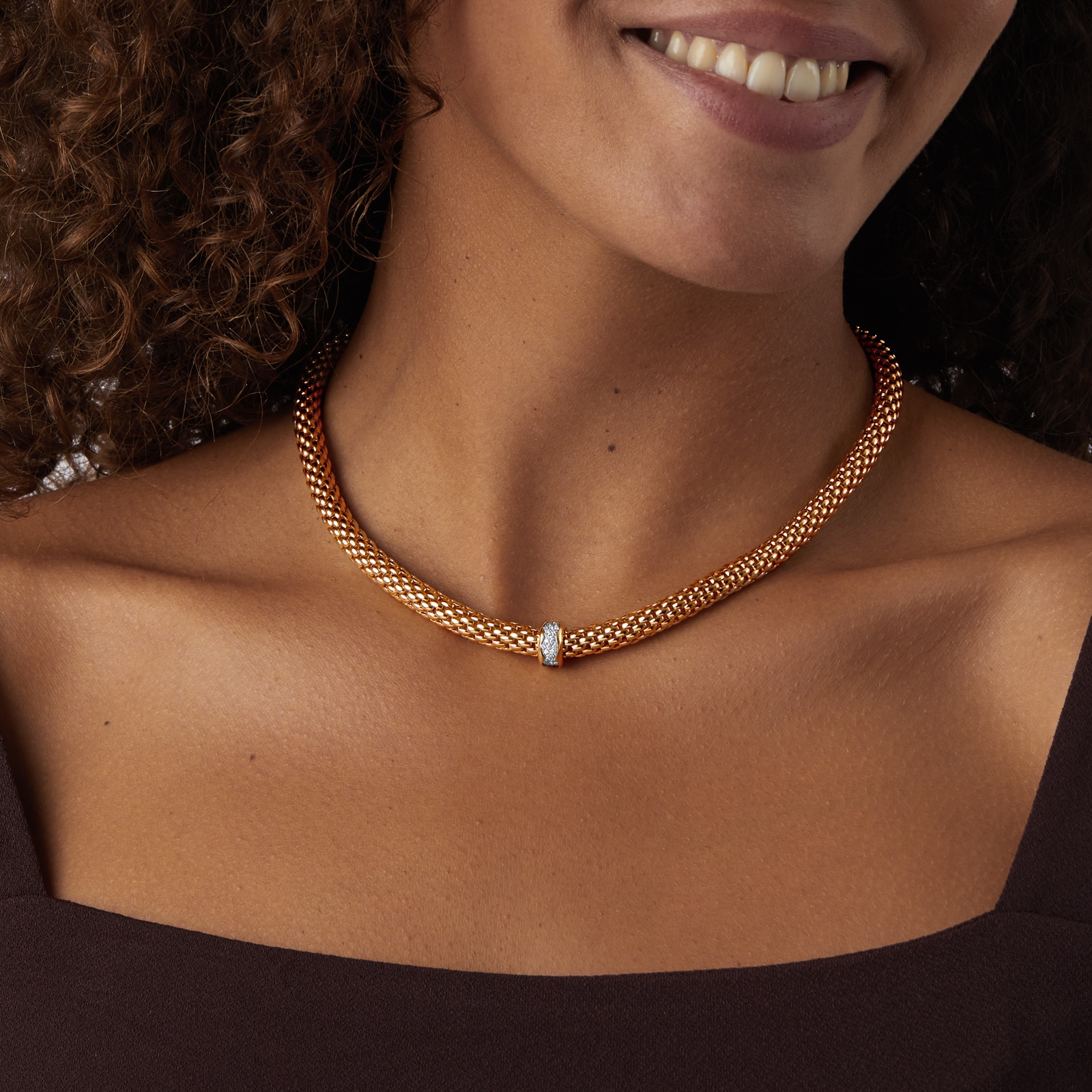 FOPE 18ct Yellow Gold Love Nest Flex'it 0.33ct Diamond Necklace FOPE 18ct Yellow Gold Love Nest Flex'it 0.33ct Diamond Necklace